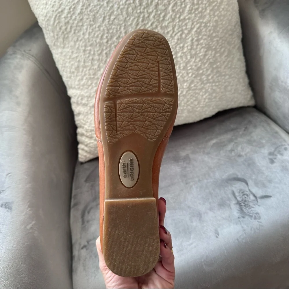 Earth Origins Ryanne Brown Leather Slip-On Loafers Womens US 9 Wide Comfort